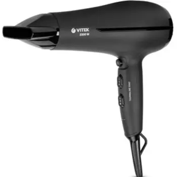 Фен Vitek VT-1303, 2300Вт, 3 режима, 2 скорости, 1 насадка, хол. возд., ионизация, 1.8м