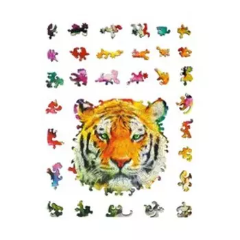Фигурный деревянный пазл ANIMAL ART, «Тигр» 108 деталей