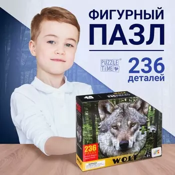 Пазл фигурный «Серый волк», 236 деталей