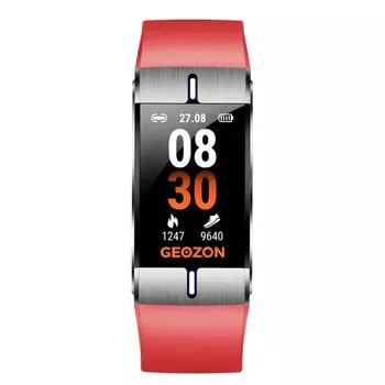 Фитнес-браслет Geozon Fit Plus G-SM14RED, уведомление, пульс, шагомер, тренировки, красный