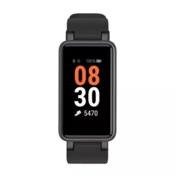 Фитнес-браслет Geozon Heart Beat G-SM18BLK, 0.96", TFT, шагомер, пульсометр, 90мАч, черный