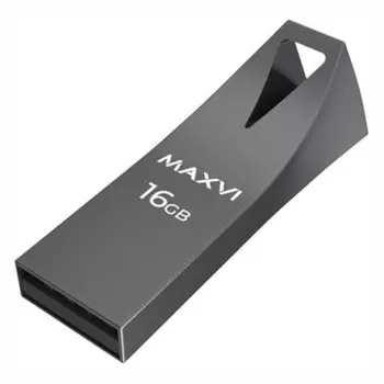 Флешка 16 Gb Maxvi MK2 Dark grey монолит, металл / FD16GBUSB20C10MK2