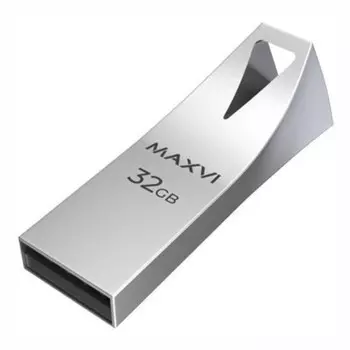 Флешка 32 Gb Maxvi MK2 Metallic silver монолит, металл / FD32GBUSB20C10MK2