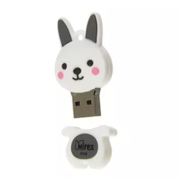 Флешка Mirex RABBIT GREY, 8 Гб, USB2.0, "кролик", чт до 25 Мб/с, зап до 15 Мб/с