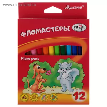 Фломастеры 12 цветов «Гамма. Мультики», смываемые, картонная упаковка, европодвес 180319_05