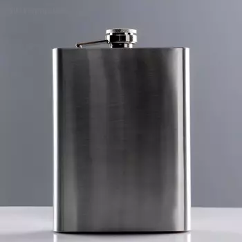 Фляжка Мастер К, 600 мл, подарочная, армейская, 20 oz, нержавеющая сталь, серебристая