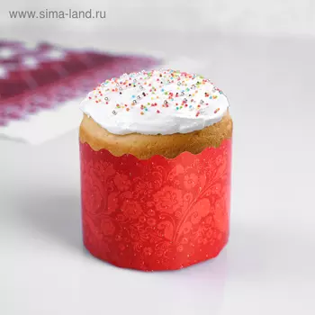 Форма бумажная для кулича "Красная Пасха" 60 x 45 мм