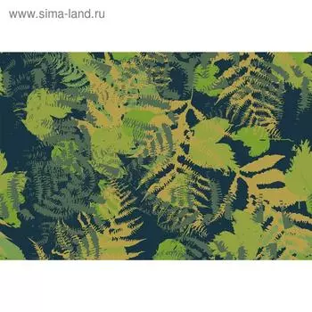 Фотобаннер, 300 200 см, с фотопечатью, люверсы шаг 1 м, «Камуфляж. Листья», Greengo
