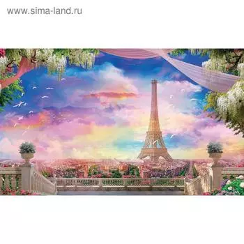 Фотосетка, 250 158 см, с фотопечатью, люверсы шаг 1 м, «Вид на Париж», Greengo