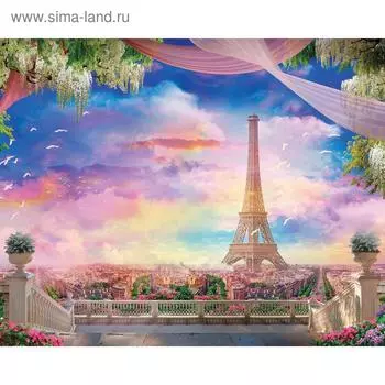 Фотосетка, 250 200 см, с фотопечатью, люверсы шаг 1 м, «Вид на Париж», Greengo
