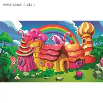 Фотосетка, 250 158 см, с фотопечатью, люверсы шаг 1 м, «Пряничный домик», Greengo