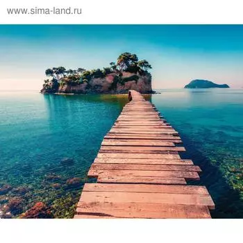 Фотосетка, 250 200 см, с фотопечатью, люверсы шаг 1 м, «Дорога в море», Greengo