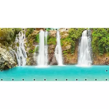 Фотосетка, 314 155 см, с фотопечатью, люверсы шаг 0.3 м, «Водопад-2»