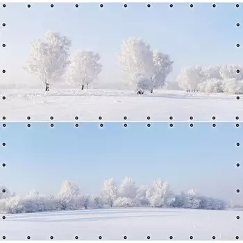 Фотосетка, из двух полотен по 314 155 см, с фотопечатью, люверсы шаг 0.3 м, «Зимние просторы»