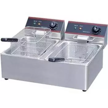 Фритюрница VIATTO EF-8L-2, 5600 Вт, 8 л, 2 котла, регулировка температуры, серебристая
