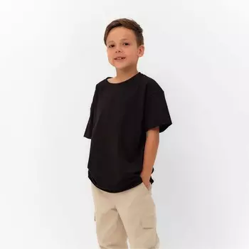 Футболка детская KAFTAN Basic line, размер 30 (98-104 см), чёрная