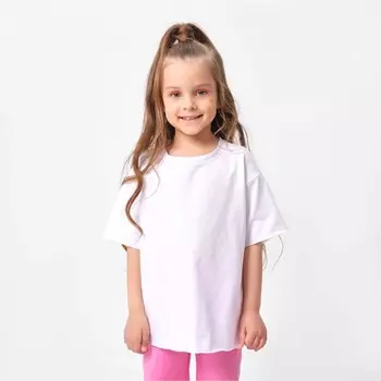 Футболка детская KAFTAN Basic line, размер 30 (98-104 см), белая