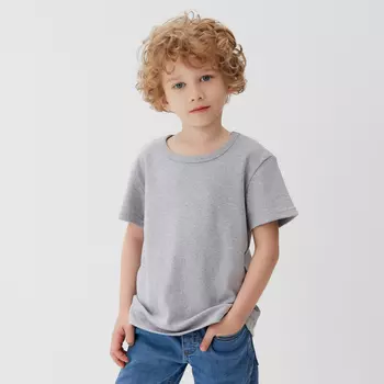 Футболка детская KAFTAN Basic line, размер 30 (98-104 см), серая