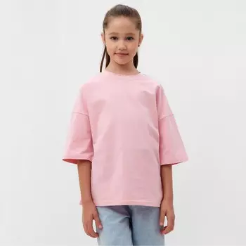 Футболка детская MINAKU:Basic line kids цвет пыльная роза, рост 116