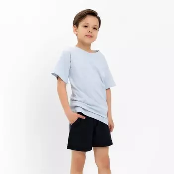 Футболка детская в полоску KAFTAN Basic line, размер 30 (98-104 см), голубой/белый