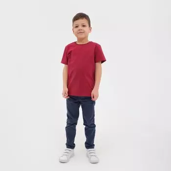 Футболка KAFTAN Basic line, размер 32 (110-116 см), бордо