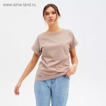 Футболка женская MIST basic, размер 44-46, бежевая