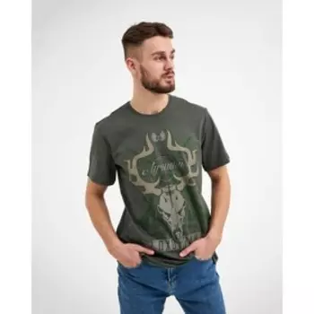 Футболка мужская KAFTAN «Охотник», размер 50, хлопок 100%, хаки