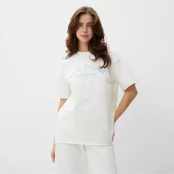 Футболка женская MINAKU: SPORTY & STYLISH, экрю, размер 48