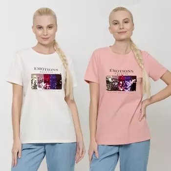 Футболка женская, размер XS, цвет молочный