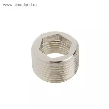 Футорка Valtec, 1/2" х 3/4", под шестигранник, никелированная латунь