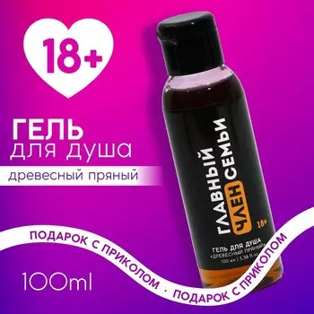 Гель для душа «Главный член семьи», 100 мл, аромат древесный, 18+, Чистое счастье