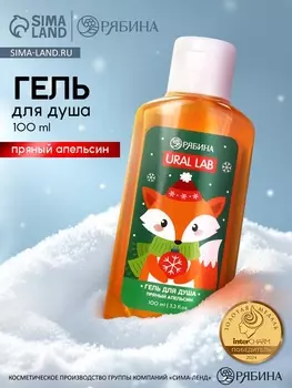 Гель для душа новогодний, аромат: пряный апельсин, 100 мл, Ural Lab