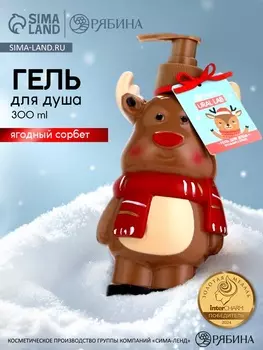 Гель для душа в формовом флаконе, 300 мл, ягодный сорбет, Ural Lab