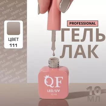 Гель лак для ногтей, однотонный, трехфазный, 10 мл, LED/UV, серый (111)