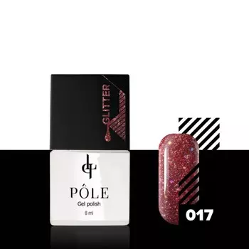 Гель-лак Pole Glitter, №17 ягодный джем, 8 мл