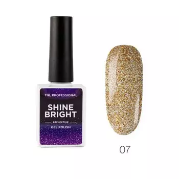 Гель-лак TNL Shine Bright, №07 золотой блеск, 10 мл