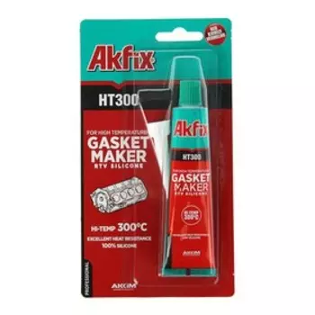 Герметик Akfix HT300, силиконовый, термостойкий, красный, 50 мл