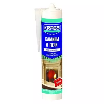Герметик KRASS, для каминов и печей, черный, 300 мл