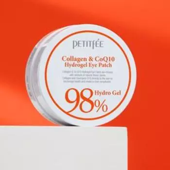 Гидрогелевые патчи под глаза с коэнзимом Q10 и 98% содержанием коллагена Petitfee, 60 шт