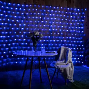 Гирлянда «Сеть» 2 3 м, IP44, УМС, тёмная нить, 384 LED, свечение синее 220 В