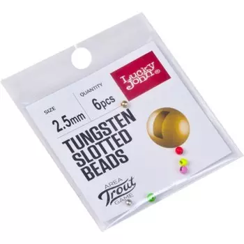 Головки Lucky John AreaTroutGame вольфрам 02.5мм 6шт(Gold, Silver, Yellow, Pink, Red, Green) 75959