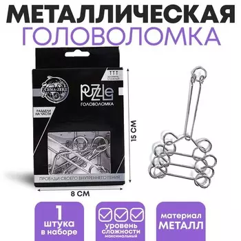 Головоломка металлическая «Игры разума. Раздели на части» №11