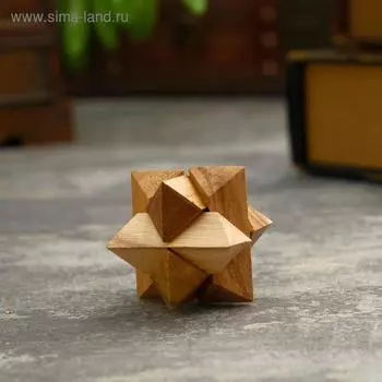 Головоломка из дерева "Зведа" 6 частей 7х7х6 см