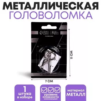 Головоломка металлическая «Умные гвозди» №17, на блистере