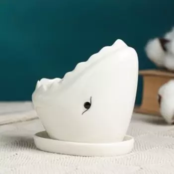 Горшок "Акула" 11*7*10 см, белый