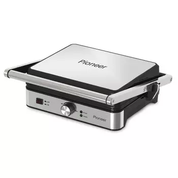 Гриль Pioneer GR1002E, 2000 Вт, антипригарное покрытие, серебристый