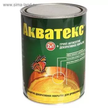 Грунт-антисептик "Акватекс", орех, 0,8 л