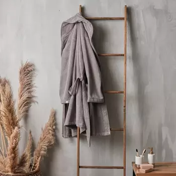 Халат махровый женский SL HOME: Basic «Софт Мист», размер M, хлопок 100%, серый