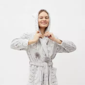 Халат женский "Медвежонок" , цвет кофейный, размер 50