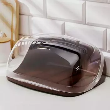 Хлебница малая с крышкой IDEA, 31.525.415 см, пластик, коричневая
